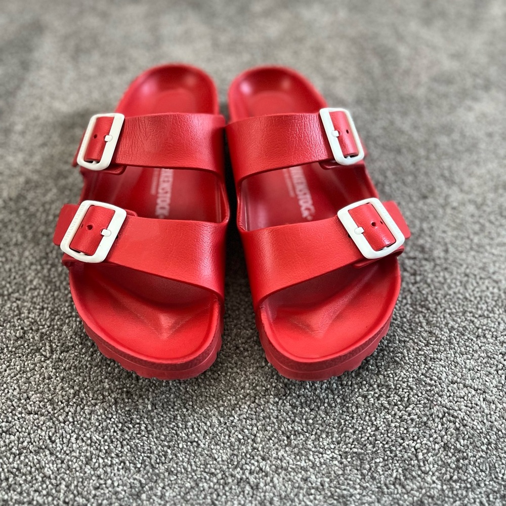 Red Birkenstocks